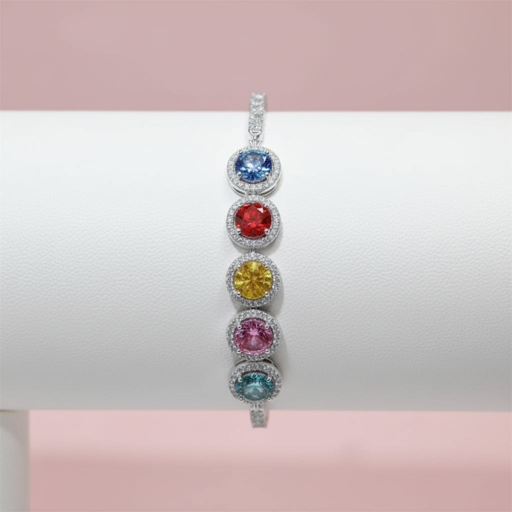 Bracelet with multi color gemstones