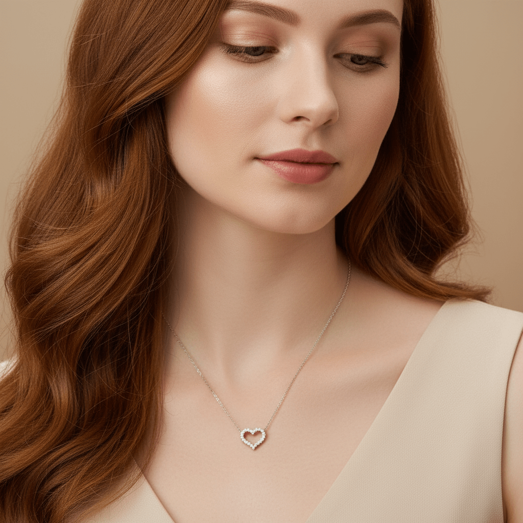 Necklace with a heart shaped pendant 