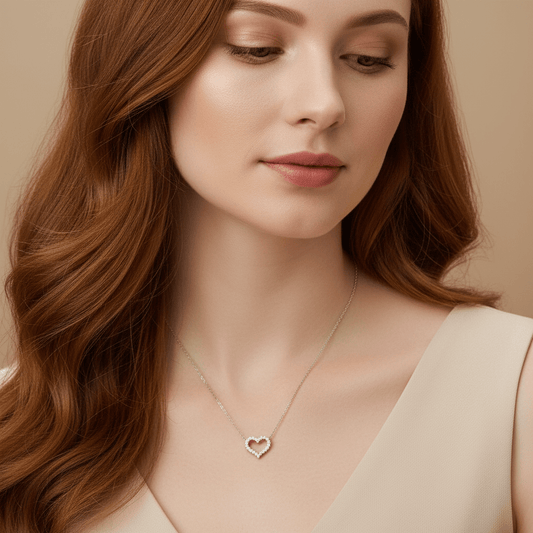 Necklace with a heart shaped pendant 