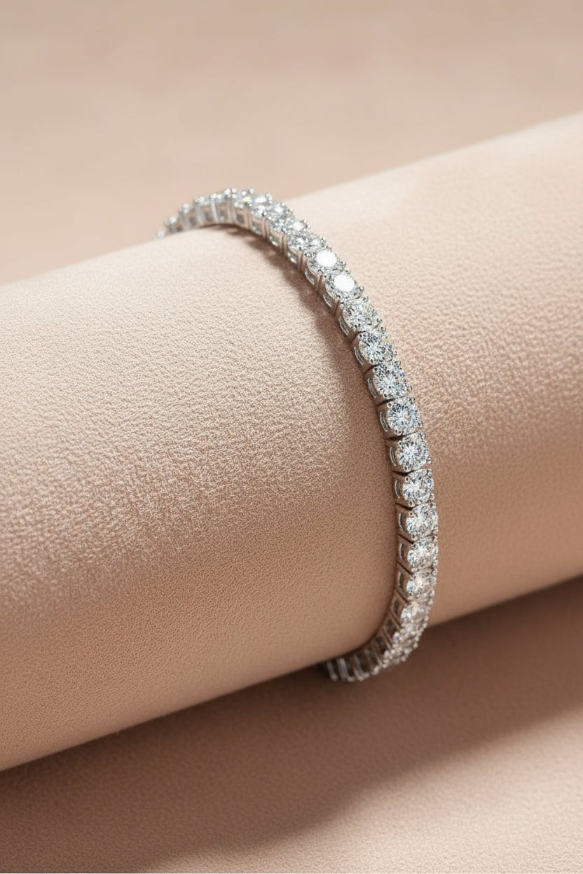 Silver moissanite stone bracelet 