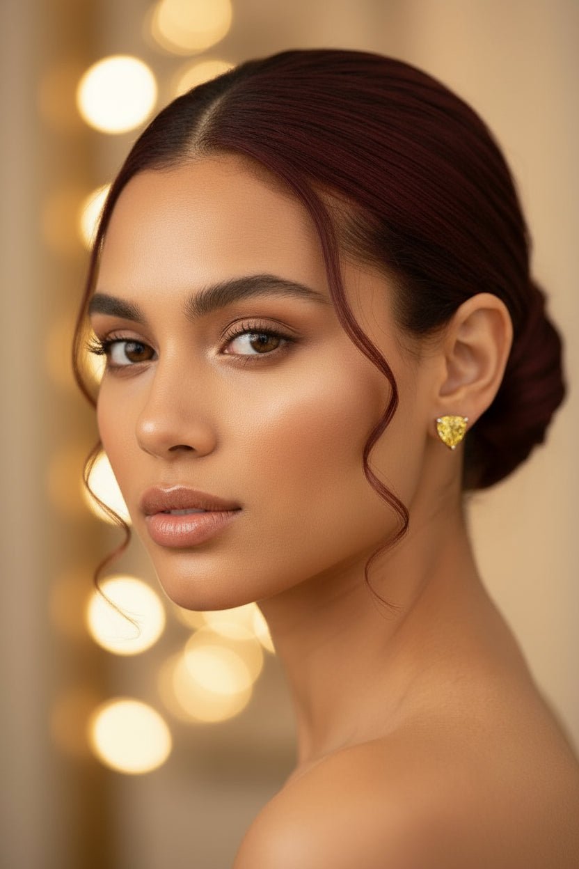 heart shaped yellow gemstone earrings 