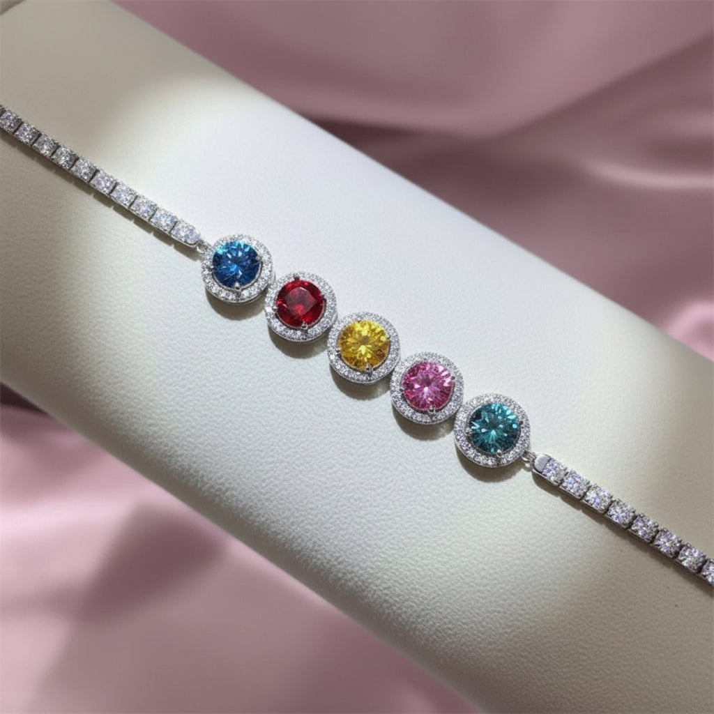 Bracelet with multi color gemstones 