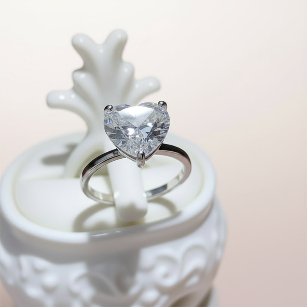 Heart shaped moissanite ring 