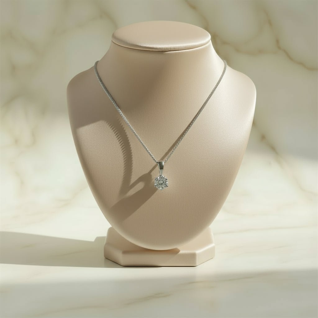 Moissanite stone pendant on a chain 